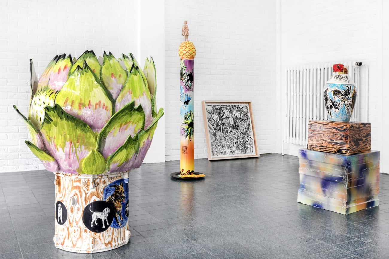 Installation view: Florentine & Alexandre LAMARCHE-OVIZE. 'Hyacinthe' Aeroplastics @ WASHINGTON186, Brussels, 2018.