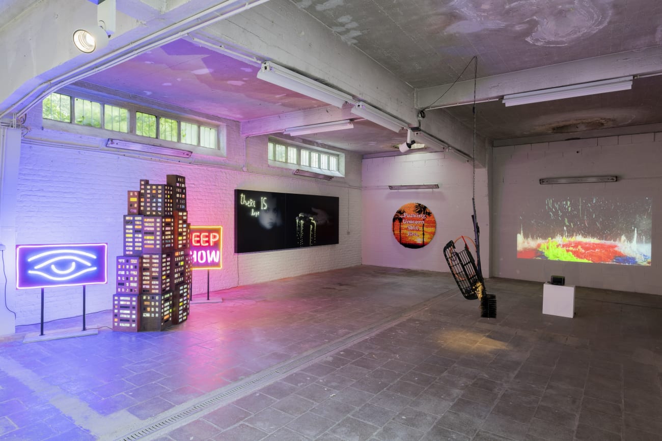 Come What May: installation view of the Atelier / Aeroplastics at 207VDK, 2021, Ph: © hv studio / works by Tracey SNELLING, Daniele BUETTI, David KRAMER, Jeroen FRATEUR, Pierrick SORIN