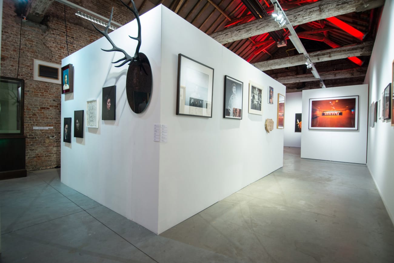 Forever / Bubox, Kortrijk, 2016 / left wall, works by Bryan DRURY, Youcef KORICHI, Frances GOODMAN, Youcef KORICHI, Carlos AIRES