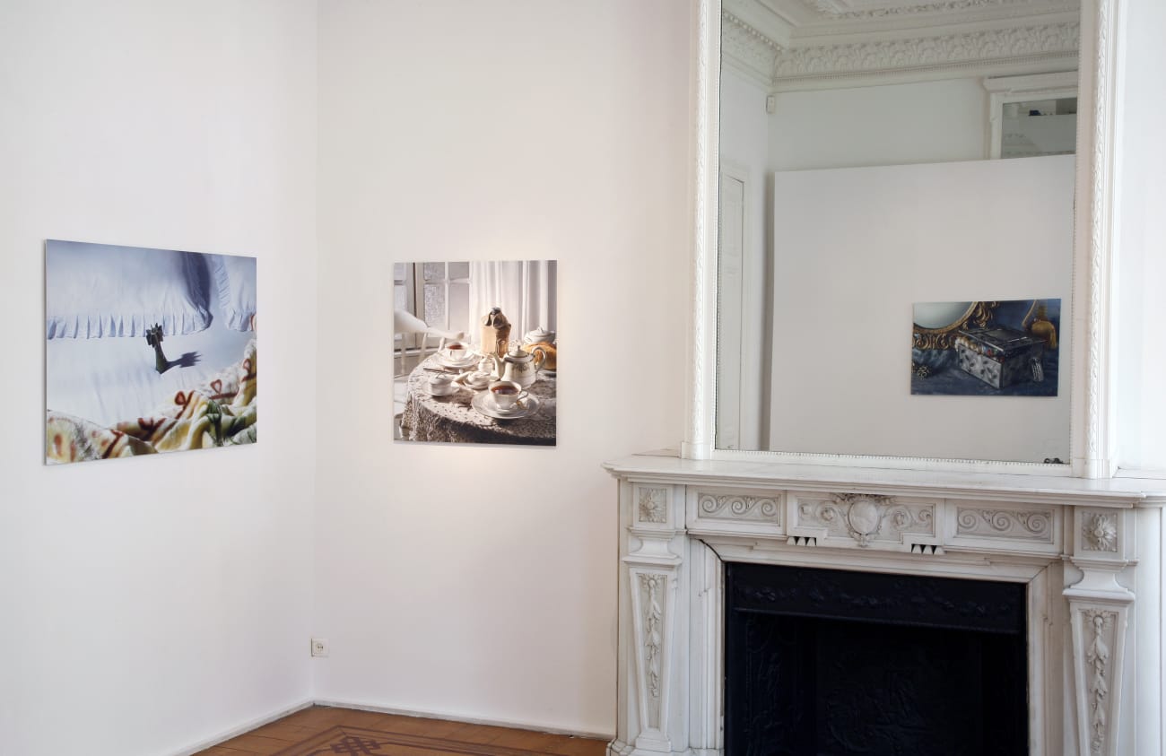 Shadi Ghadirian. A photographer from Iran installation view at Aeroplastics, Rue Blanche, 2009 ph: Vincent Everarts