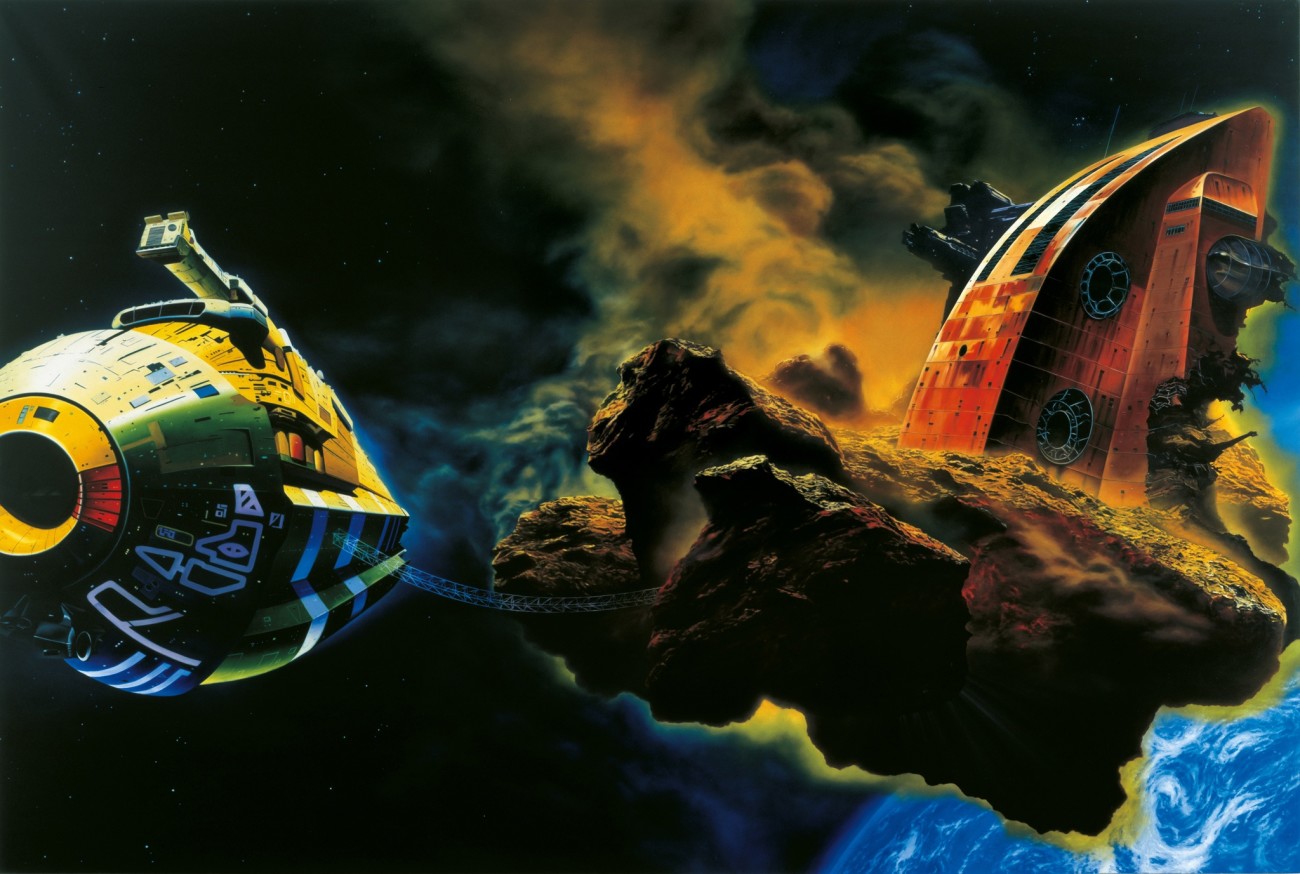 Ornamental Despair (Painting for Ian Curtis) copied from 'Asteriod Hunters' 1971 by Chris Foss
