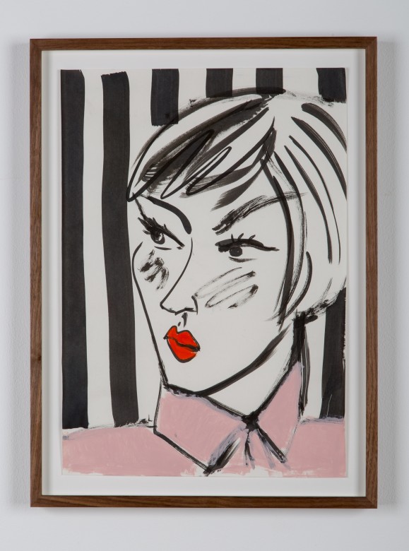 Ella Kruglyanksya, Face on Striped Background 01, 2015