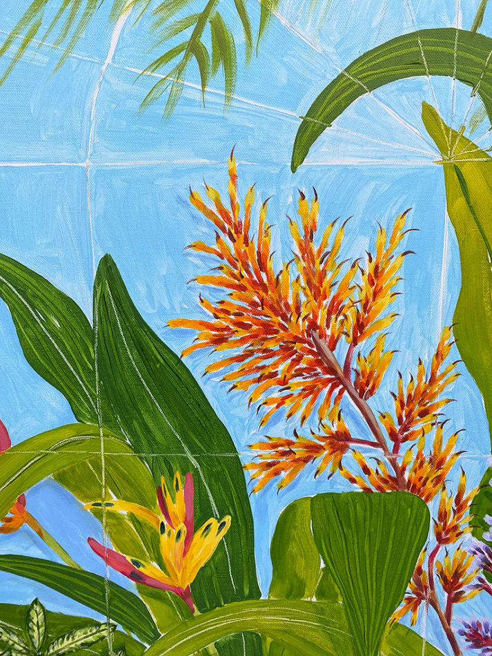 Natalia Juncadella painting of tropical plants detail