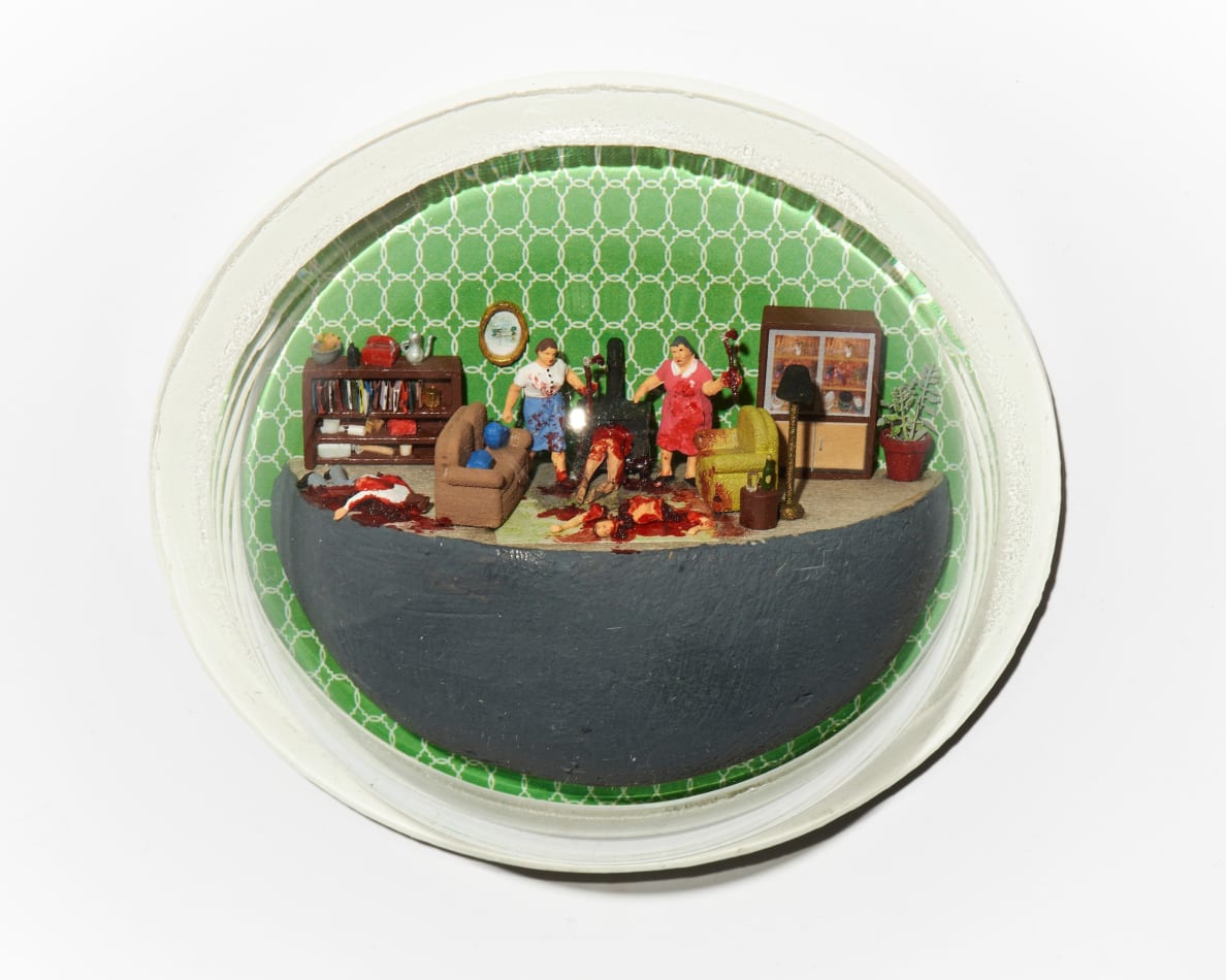 Abigail Goldman's sculpture of a living room murder scene