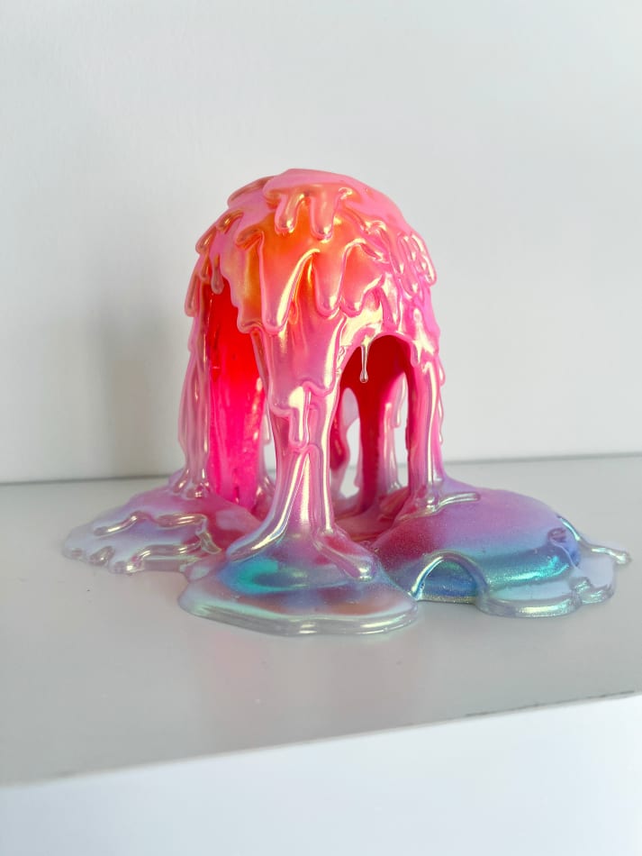 Dripping sculpture with rainbow gradient by Dan Lam