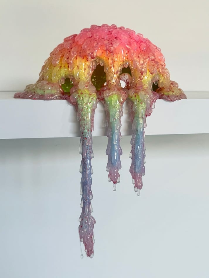 abstract brightly colored dripping sculpture by Dan Lam