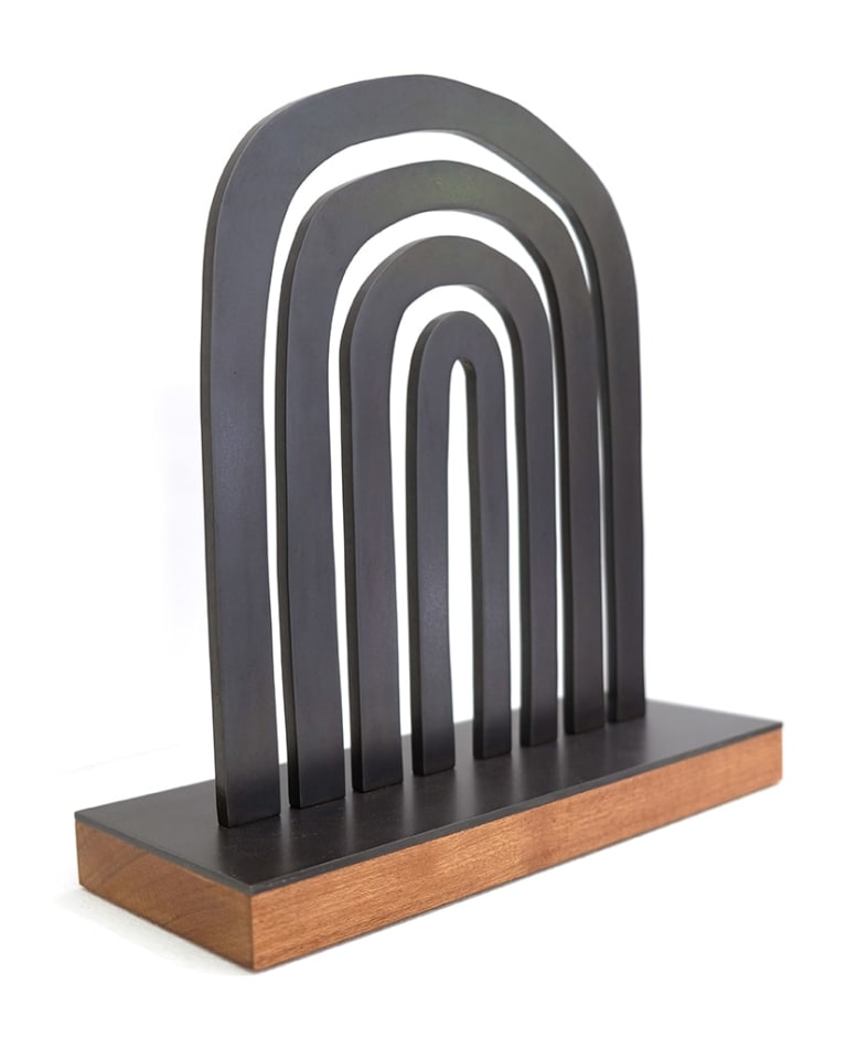 Scott Albrecht - iron sculpture, abstract looping form