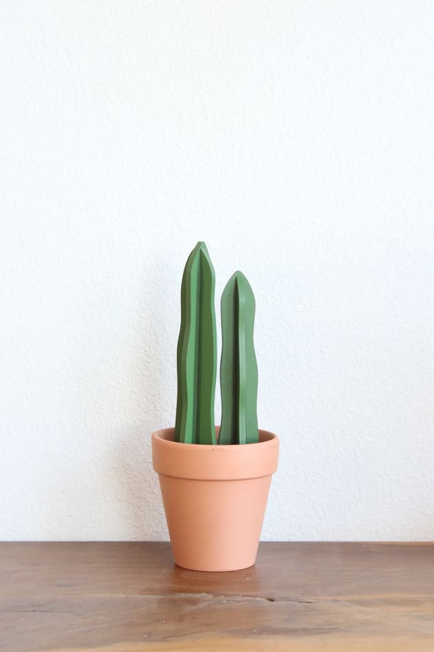 Jeff Canham cactus sculpture in terracotta pot