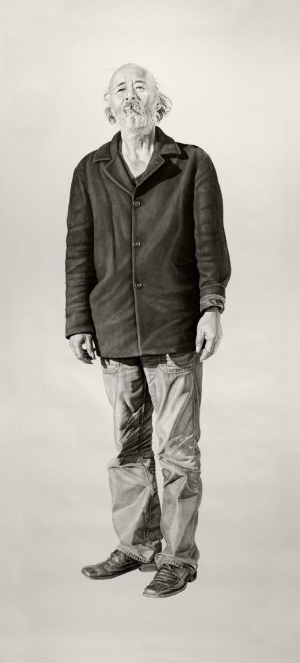 Joel Daniel Phillips large scale pencil drawing of full male figure