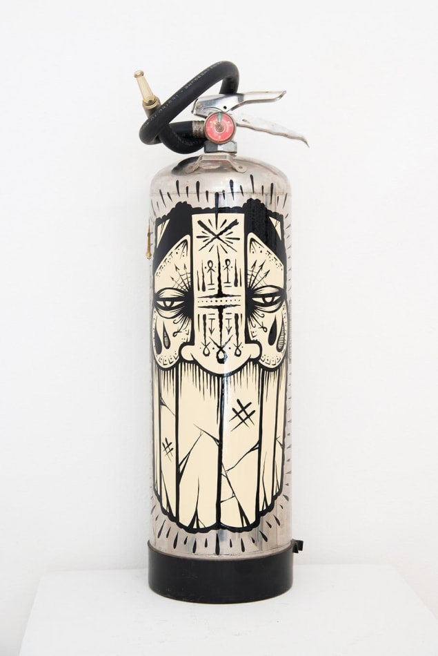GATS fire extinguisher with face