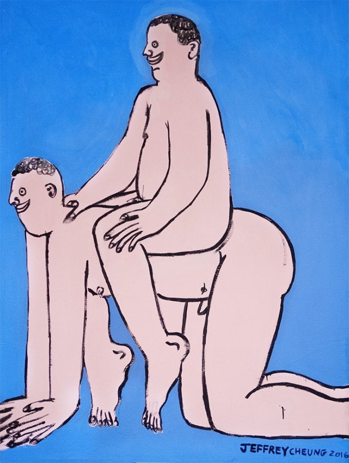 Jeffrey Cheung painting of two nude figures