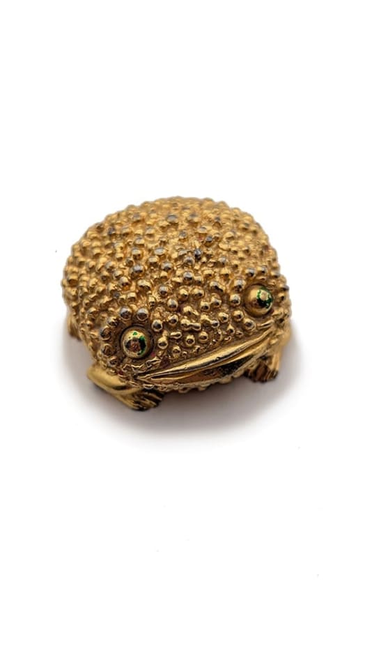 gold frog shaped compact