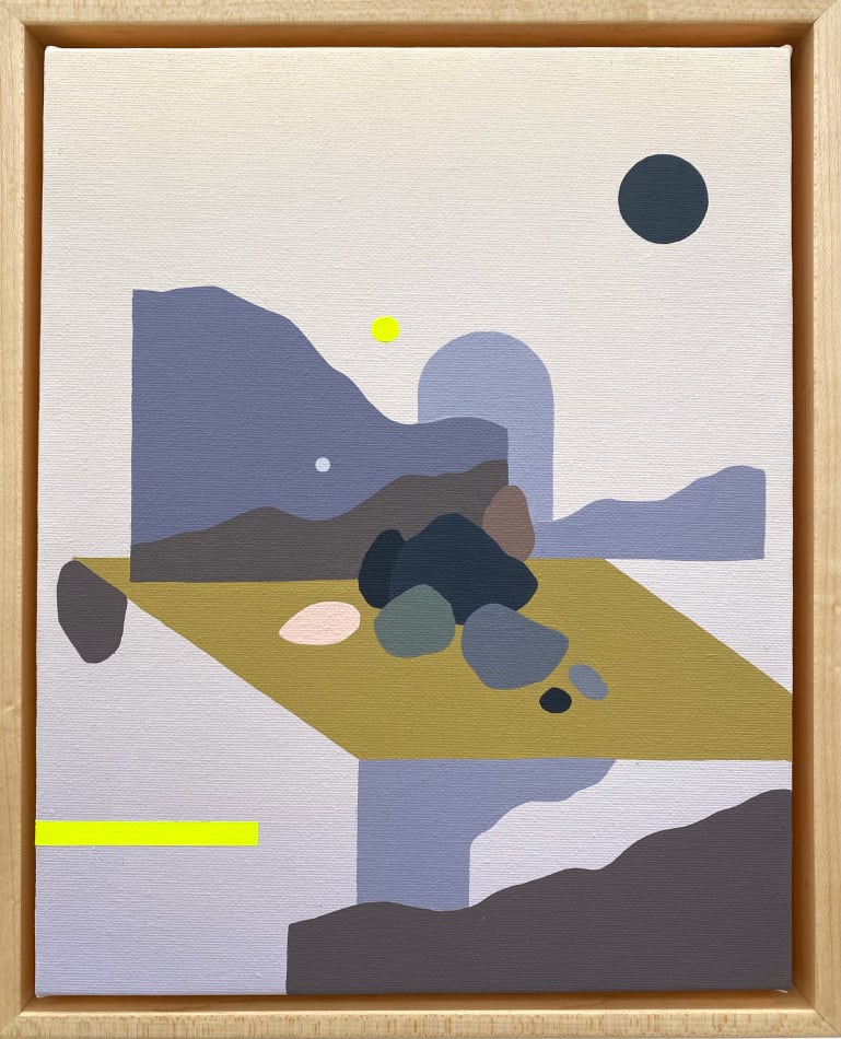 Madeleine Tonzi painting of abstracted desert landscape in dusk pastel tones