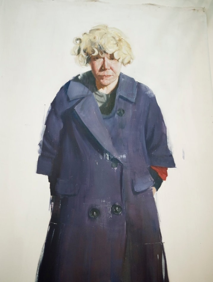 Brett Amory large scale portrait of woman detail