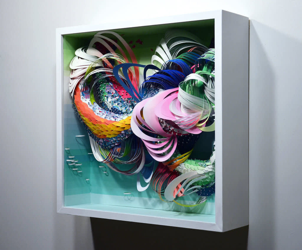 Crystal Wagner colorful biomorphic paper sculpture