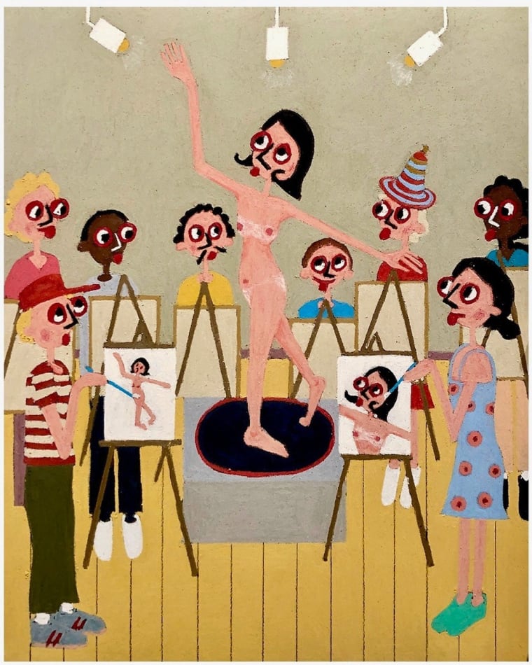 James Eddy's painting of a class painting a nude woman