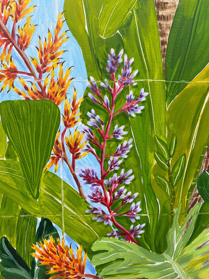 Natalia Juncadella painting of tropical plants detail