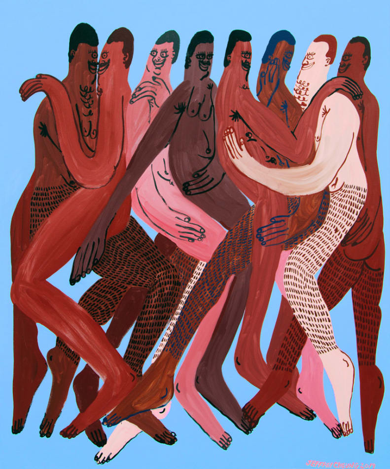 Jeffrey Cheung figures embracing