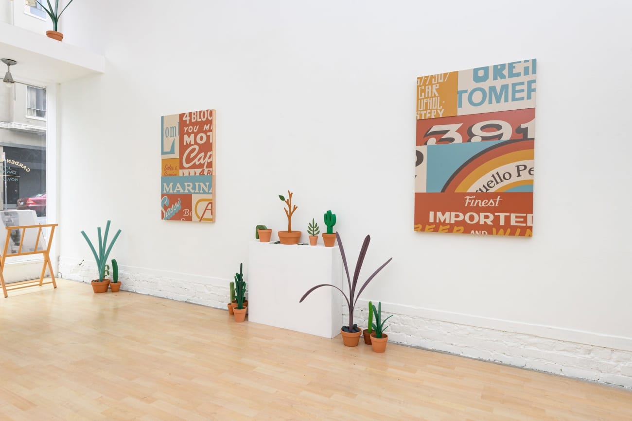 Installation photo of Jeff Canham's artwork in a gallery