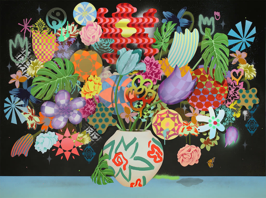 painting of flowers in a vase
