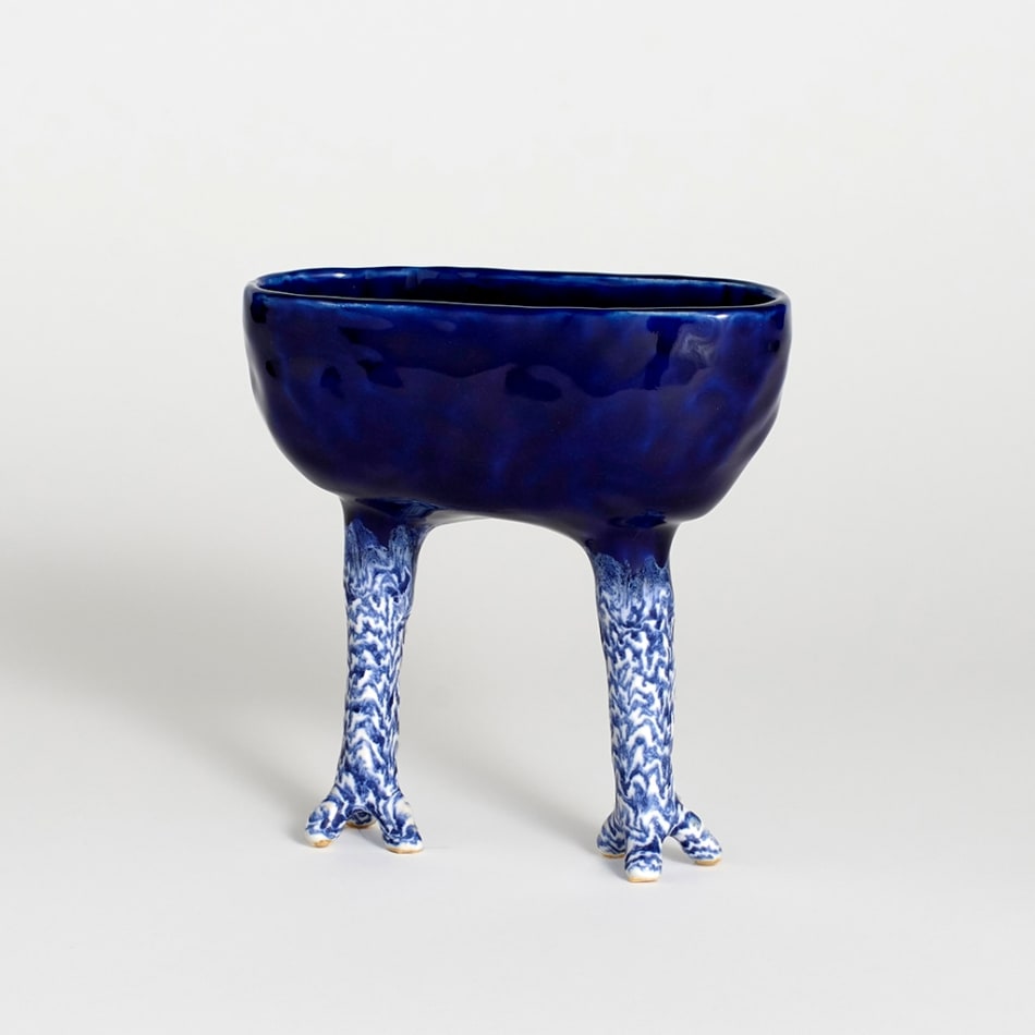 Courtney Krings blue bowl with legs