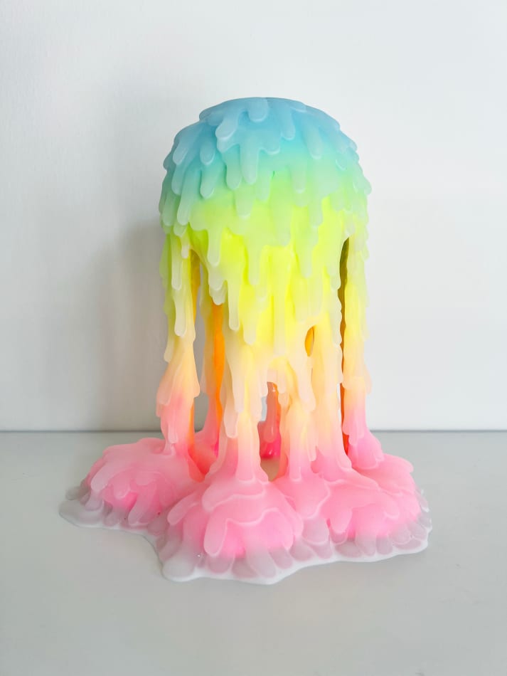 Dripping sculpture with rainbow gradient by Dan Lam
