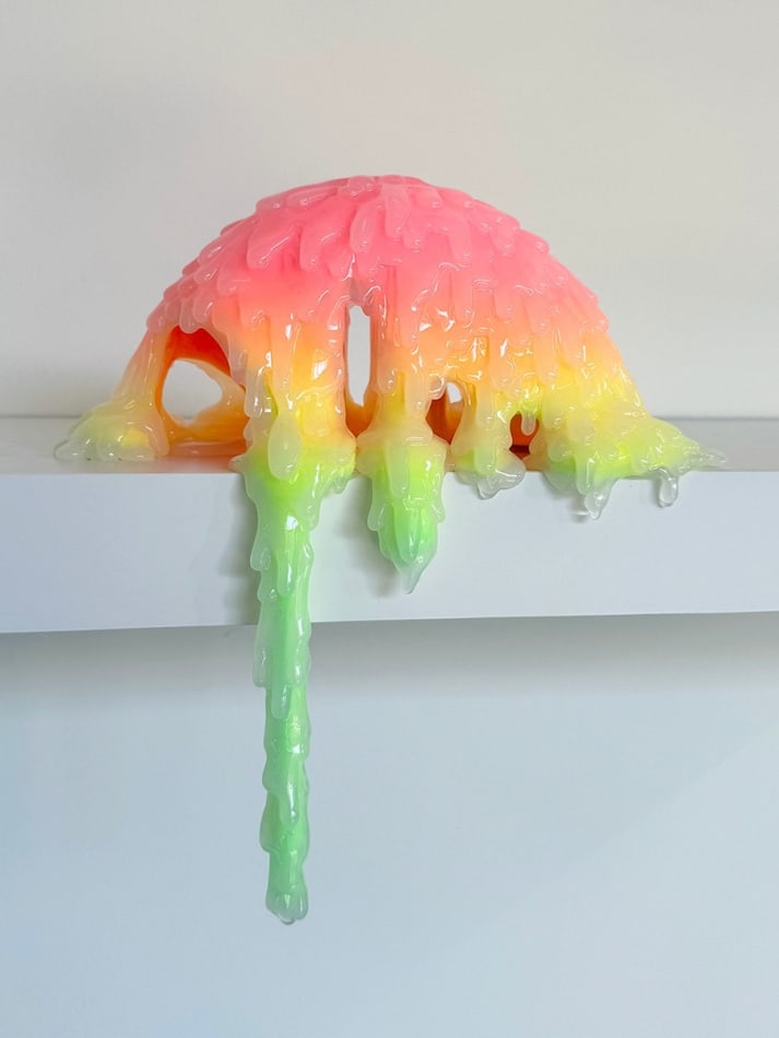 abstract brightly colored dripping sculpture by Dan Lam