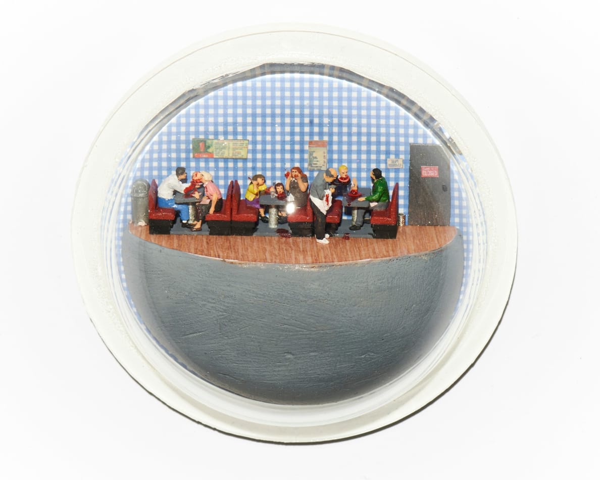 Abigail Goldman's sculpture of a diner murder scene