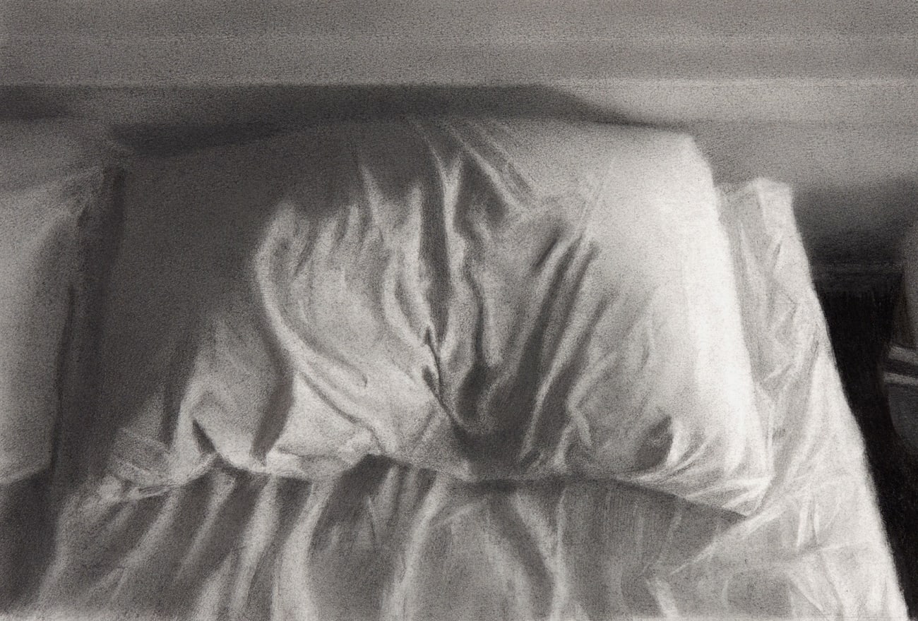 graphite drawing of pillow