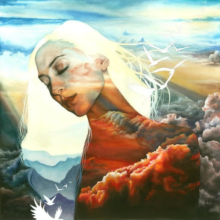 N.S. David painting of woman and landscape