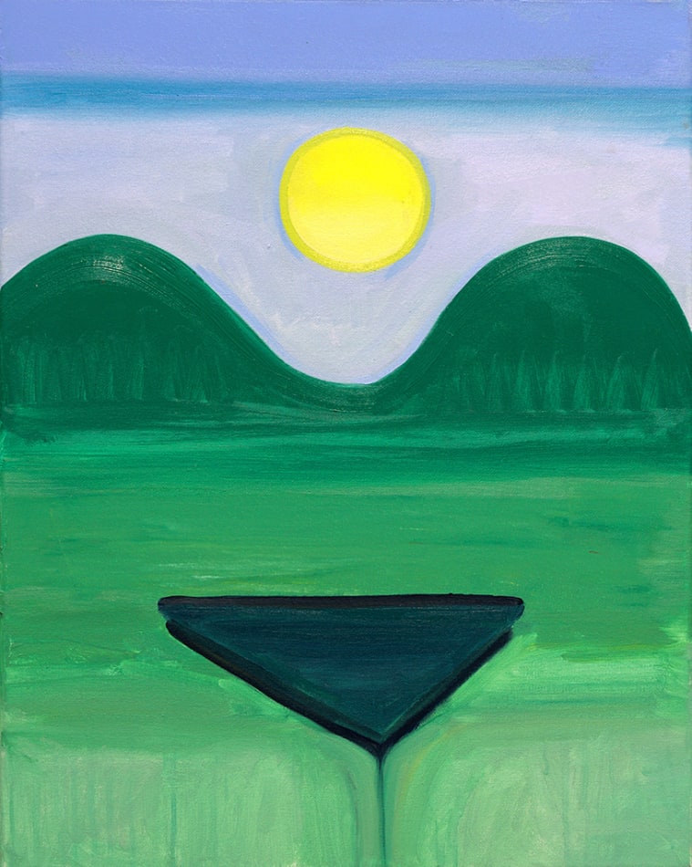 Corey Lamb painting of landscape / nude female figure