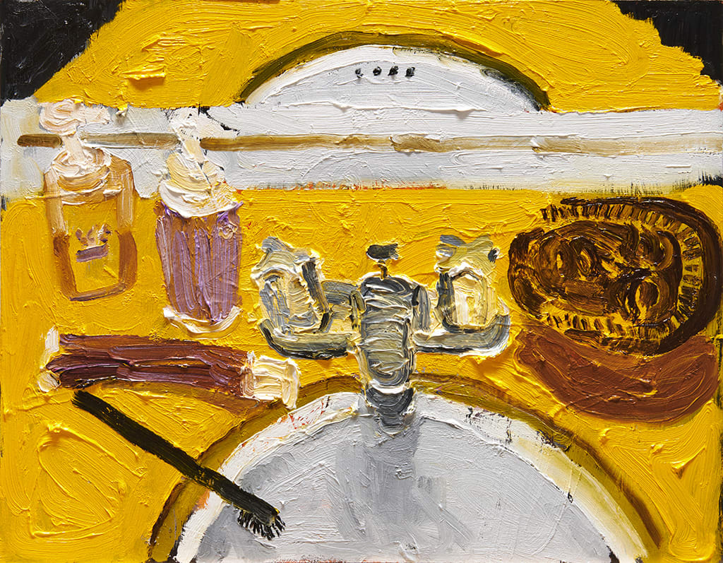 Emilio Villalba painting of yellow sink