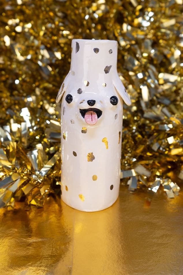 Katie Kimmel, 24k Dalmatian Vase, 2019