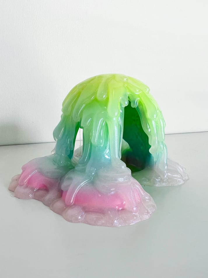 Dripping sculpture with rainbow gradient by Dan Lam