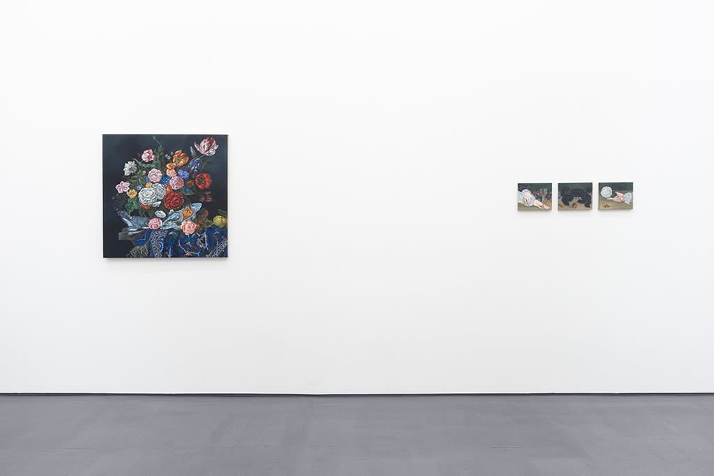 installation image of artwork on white wall