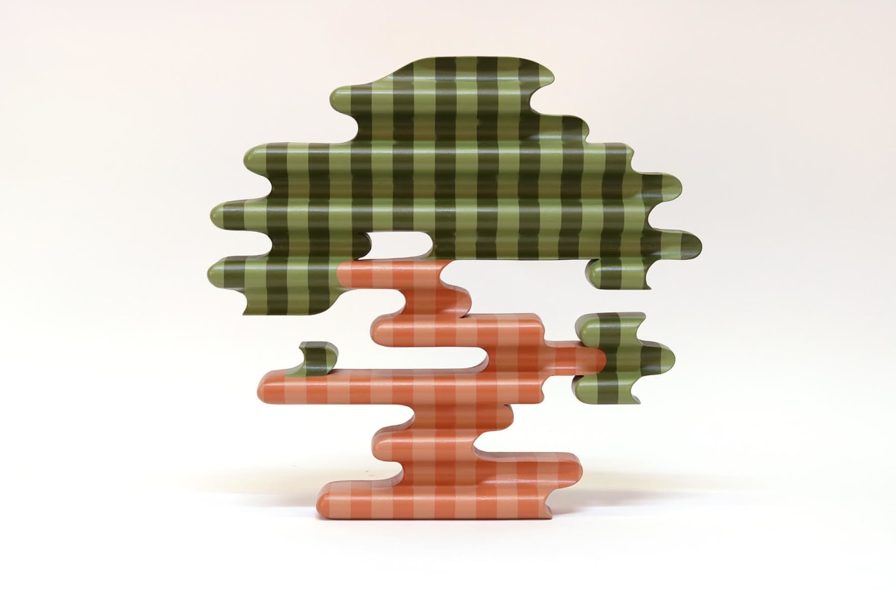 abstracted sculpture of an oak tree