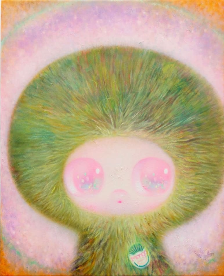 Painting of a figure in a kiwi hood by So Youn Lee