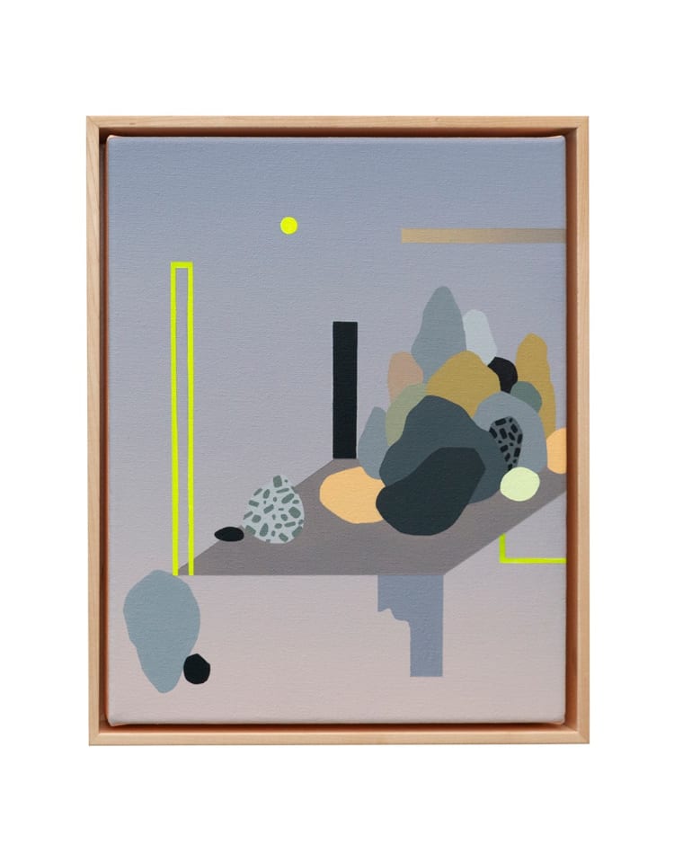 Madeleine Tonzi painting of abstracted desert landscape in dusk pastel tones
