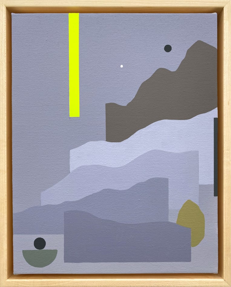 Madeleine Tonzi painting of abstracted desert landscape in dusk pastel tones