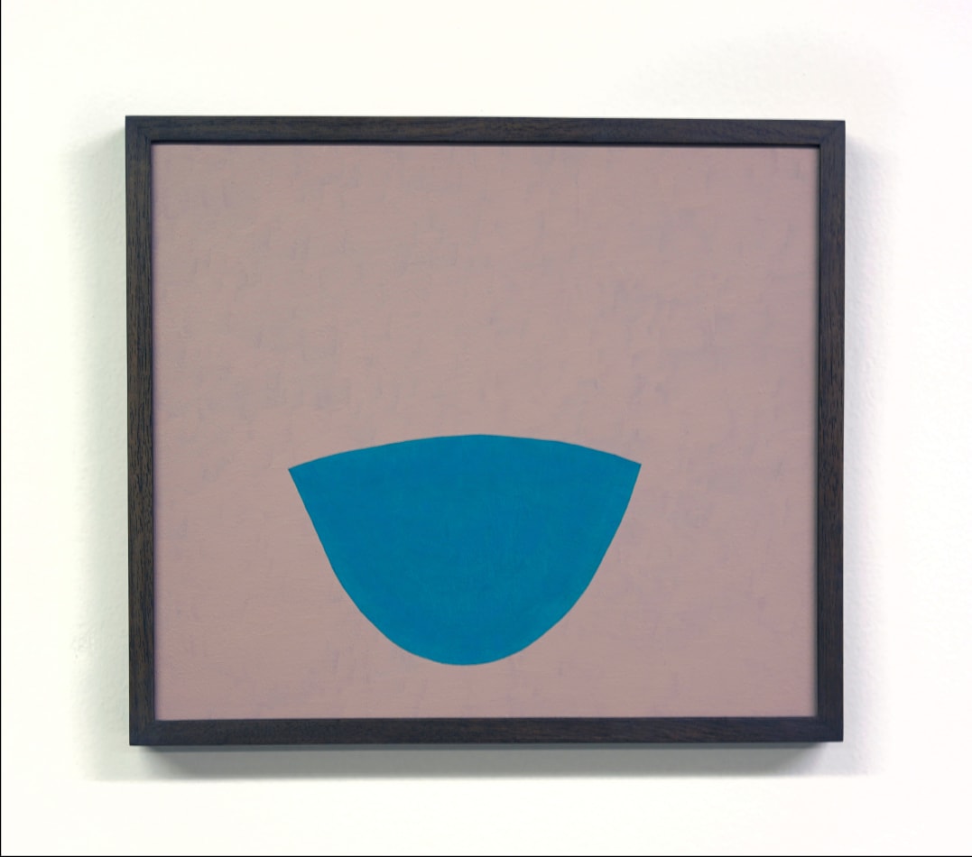 Stuart Pittman's painting of a blue shape on a grey background