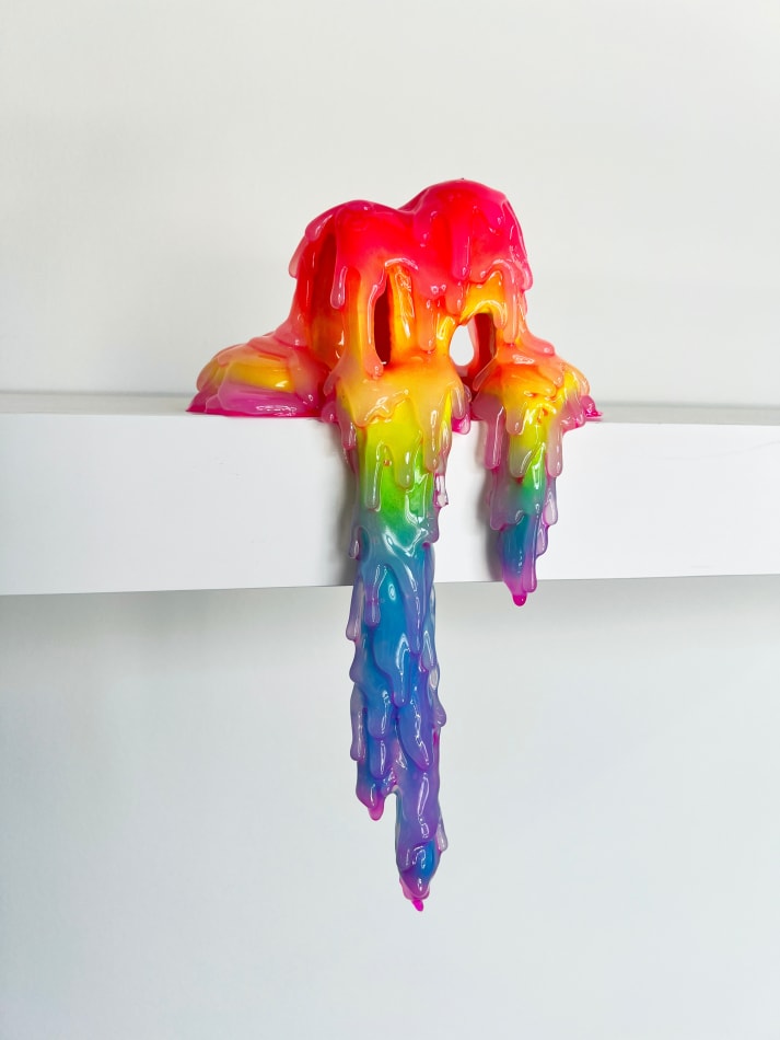 Dripping sculpture with rainbow gradient by Dan Lam