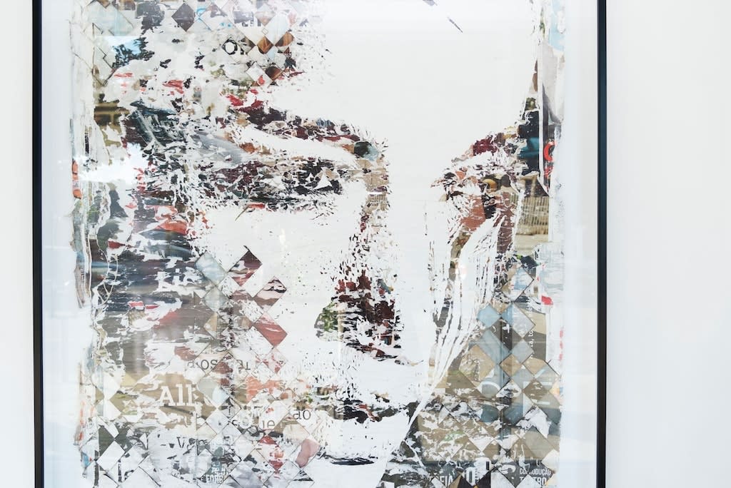 Installation image of Vhils' Pictorial Series #19 at Hashimoto Contemporary
