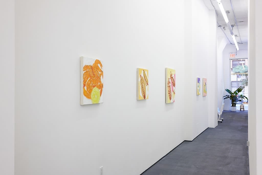 Photograph of Michael McGregor's paintings installed at the New York gallery space
