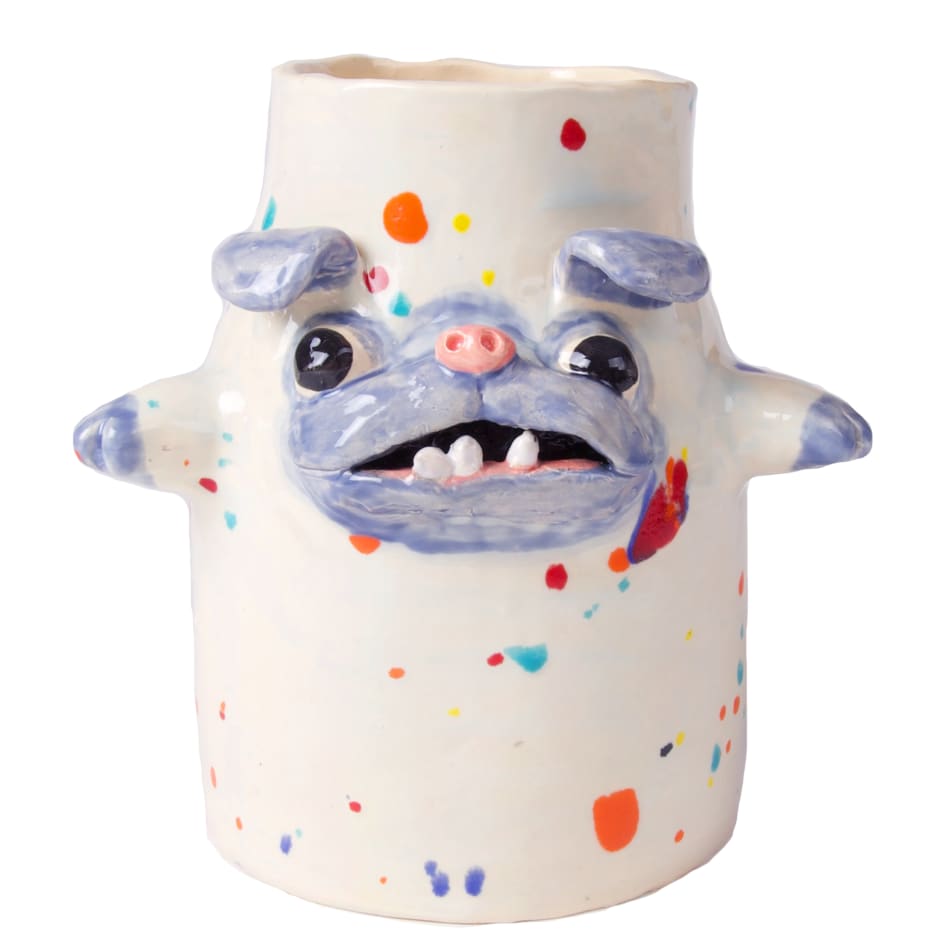 Katie Kimmel bulldog vase