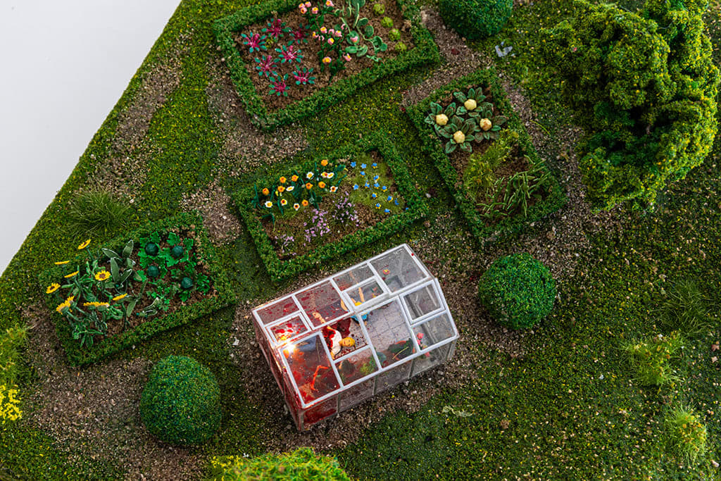 aerial view of artwork