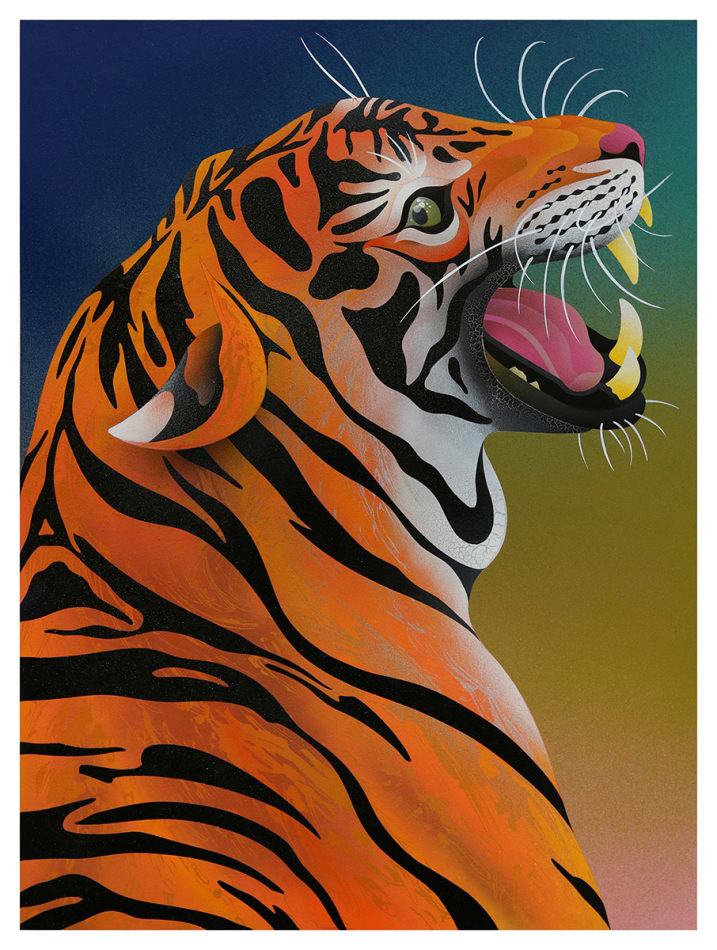 painting of a tiger by casey gray
