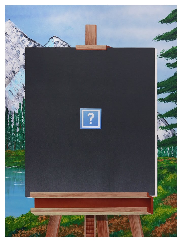 painting of a digital image on a canvas outdoors