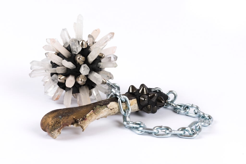 Lucien Shapiro, Quartz with Bone Handle Mace, 2017