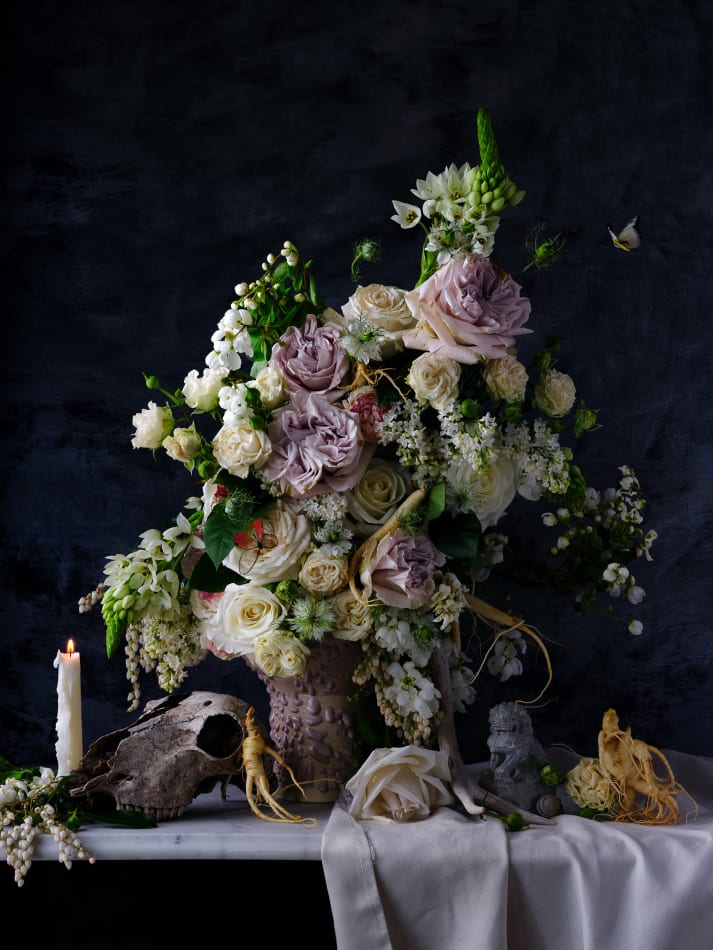Stephanie Shih work of a still like with flowers
