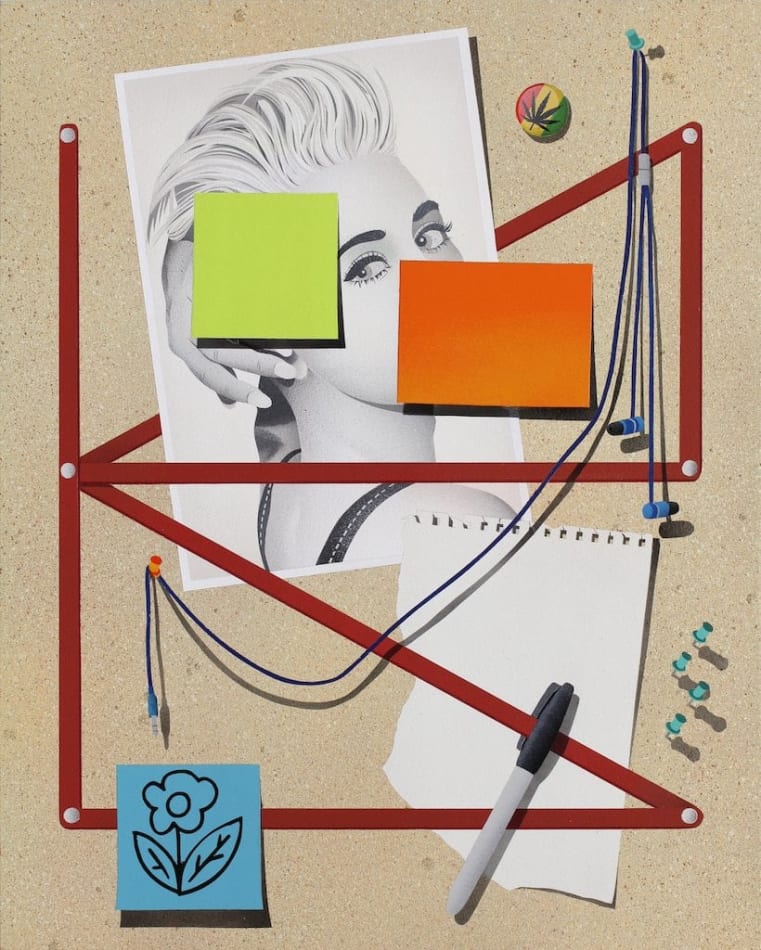 trompe l'oeil of cork board